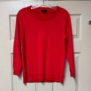 Jcrew red 3/4 sleeve sweater